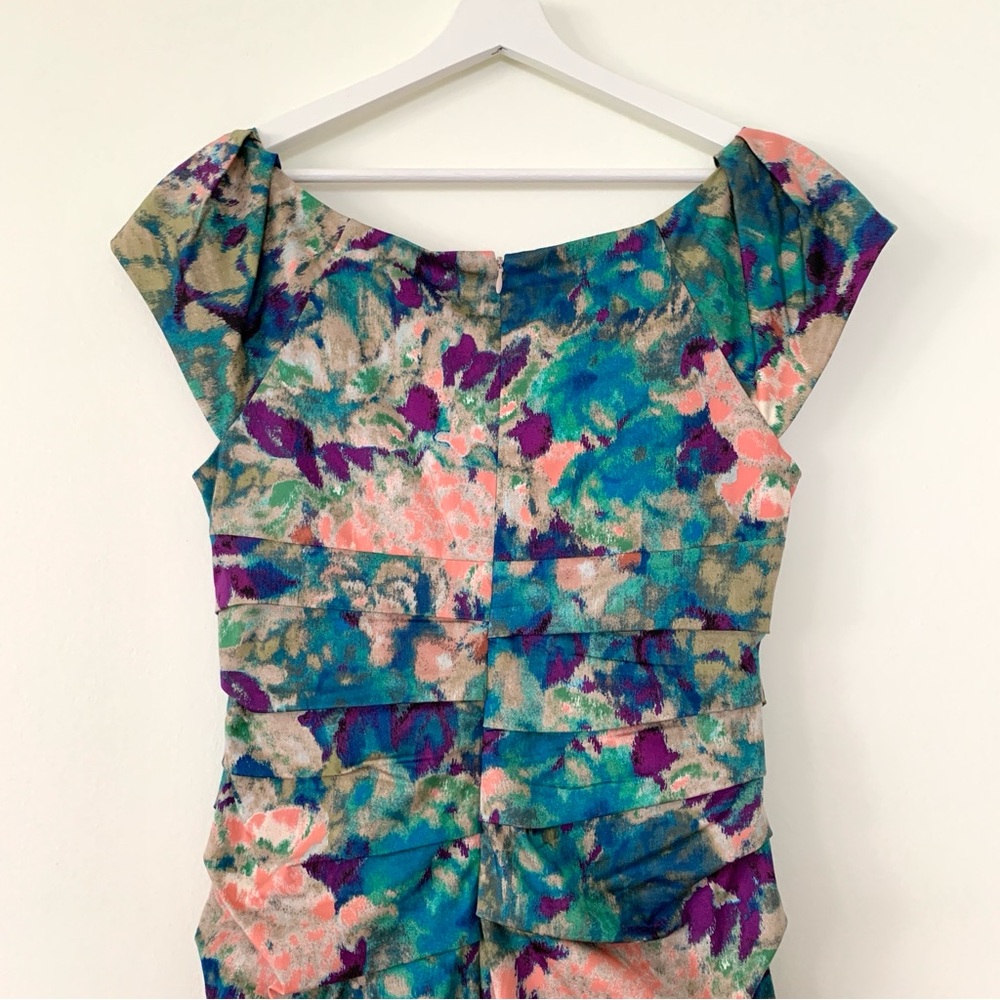 watercolor floral print fitted dress by Suzi Chin for Maggy Boutique - Picture 8 of 17